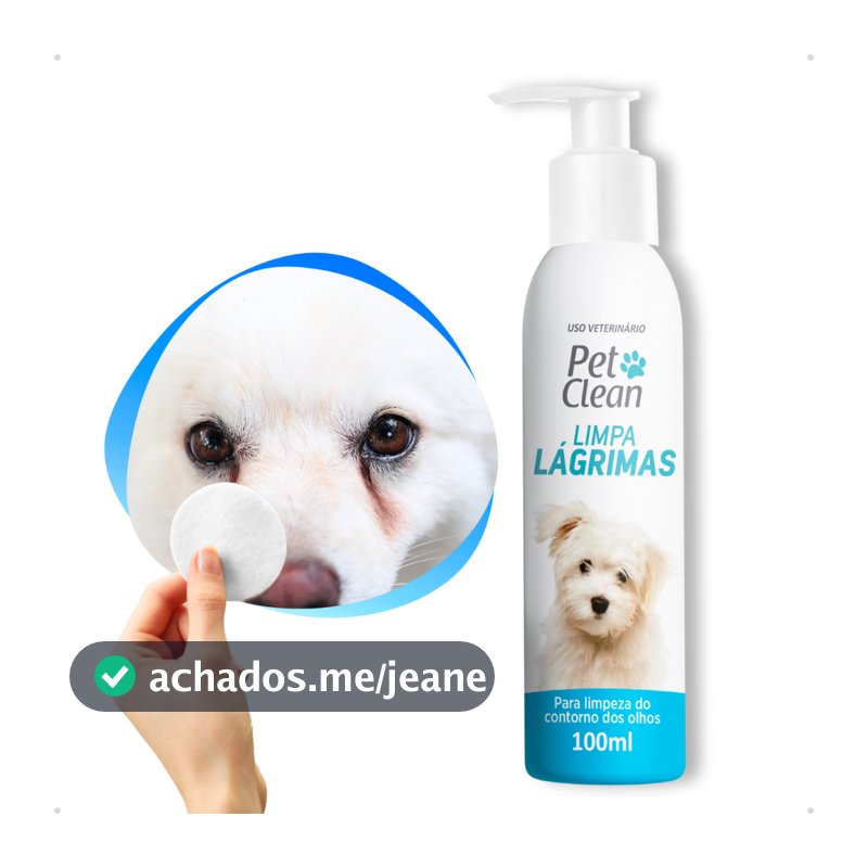 Limpador de Lágrimas Ácidas Limpa Olhos Ramela para Cachorro e Gato Pet Clean 100ml