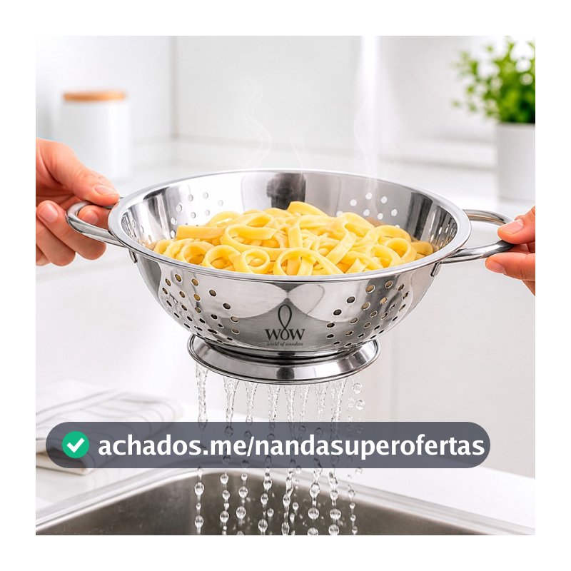 Escorredor De Macarrão Inox Lavador De Arroz