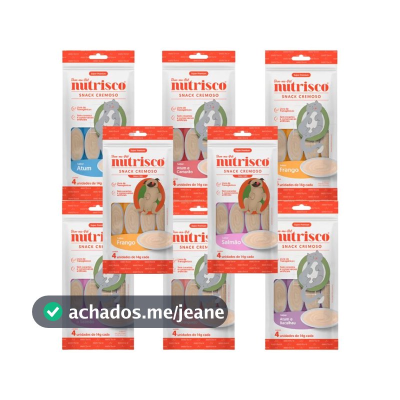Snack Cremoso Nutrisco Para Gatos e Cães Petisco Super Premium Sabores Variados 56g - Bem-me-Pet