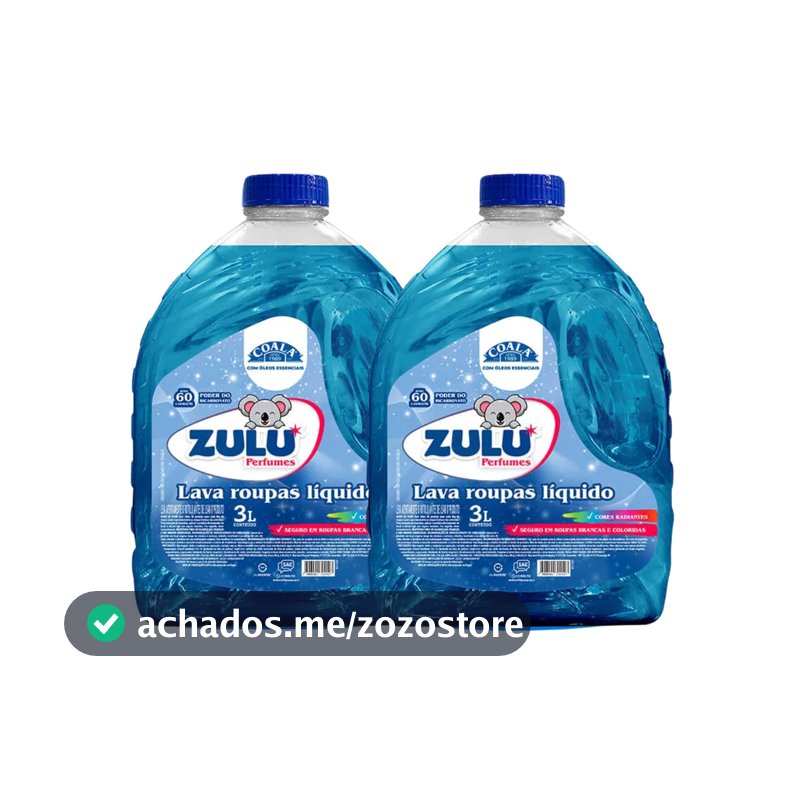 Kit 2und Lava Roupas Líquido 3L Zulu Perfumes Coala