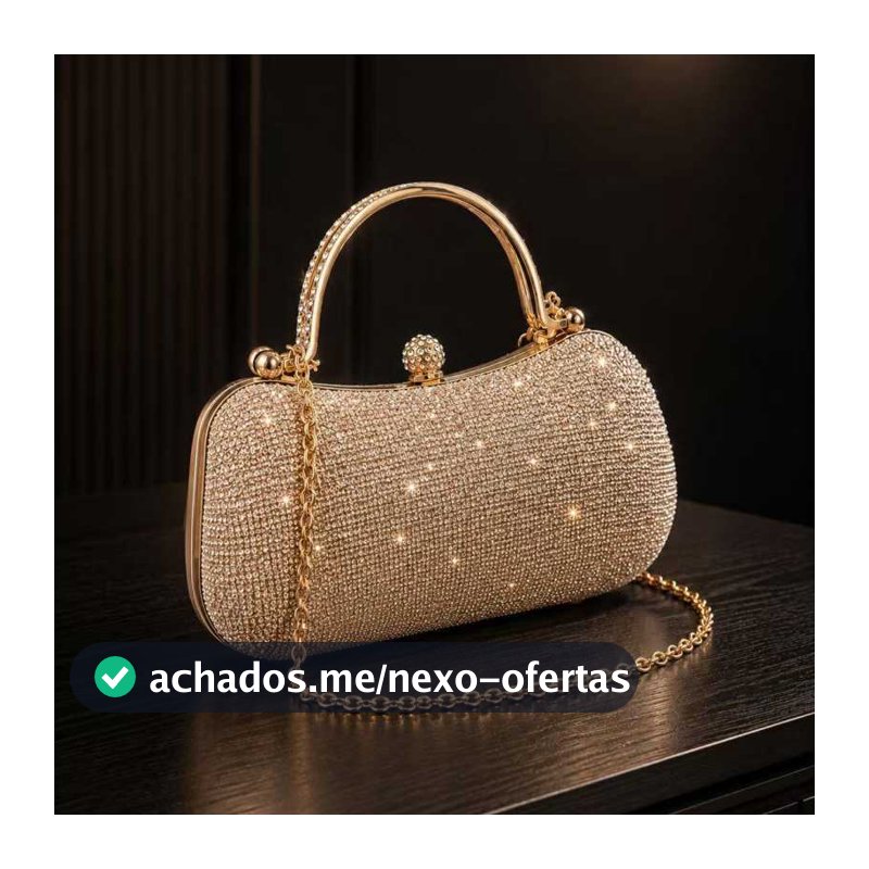 Bolsa feminina de festa e balada com lantejoulas, modelo mão/transversal