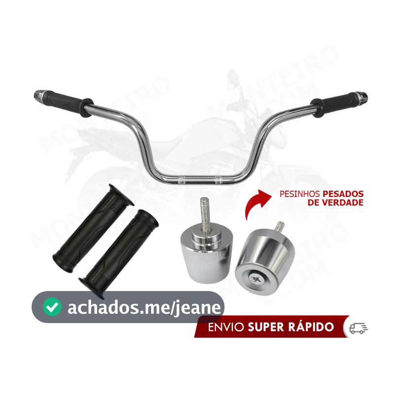 Kit Guidão Cargo Honda CG Fan Titan 160 + Pesinhos PCX 150 Cromado + Manoplas