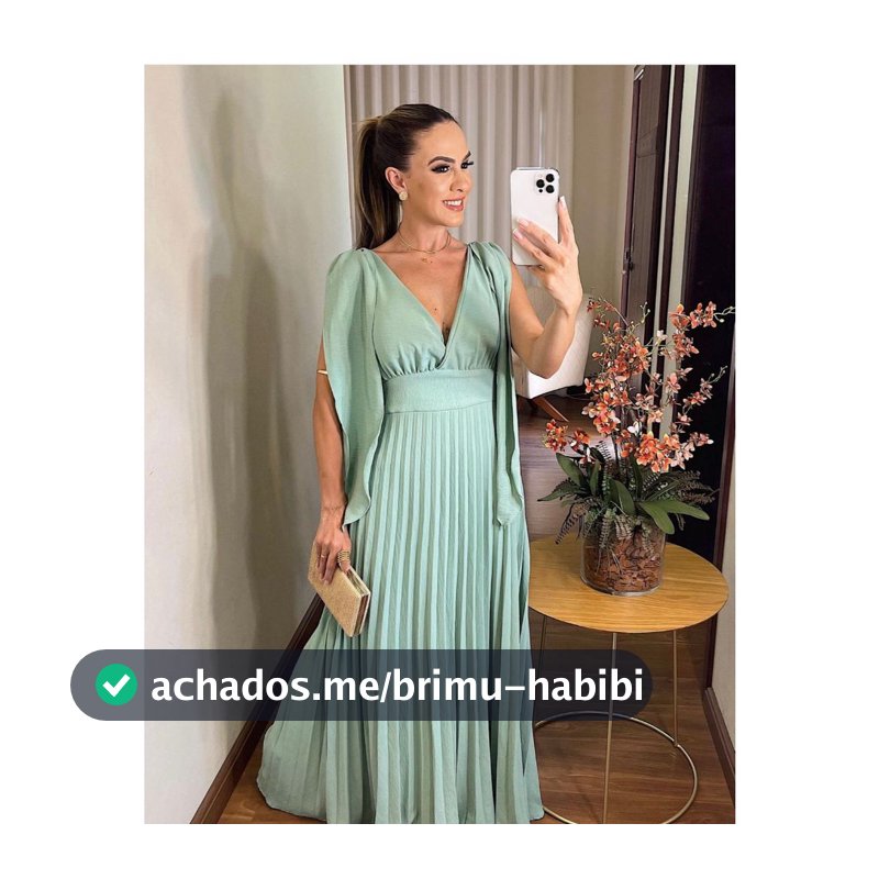 Vestido Longo Plisado Decote V Vestido Para  Madrina de Casamento e Festas