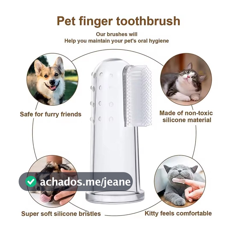 Dedeira para Limpeza Dental Pet Clean para Cães e Gatos
