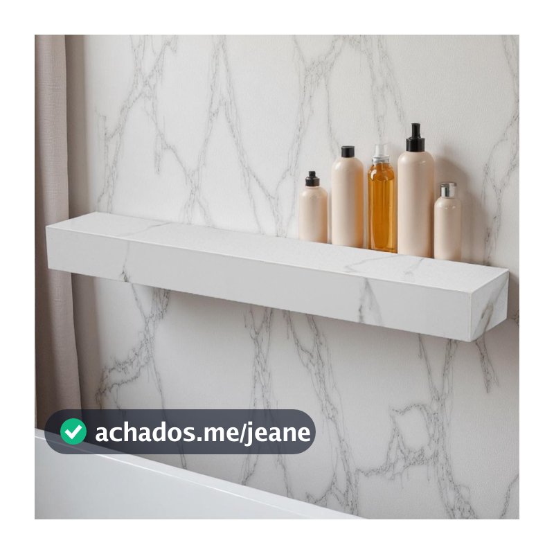 Prateleira Em Porcelanato Calacata Gray Premium Resistente Sala Banheiro Cozinha 60x10x06