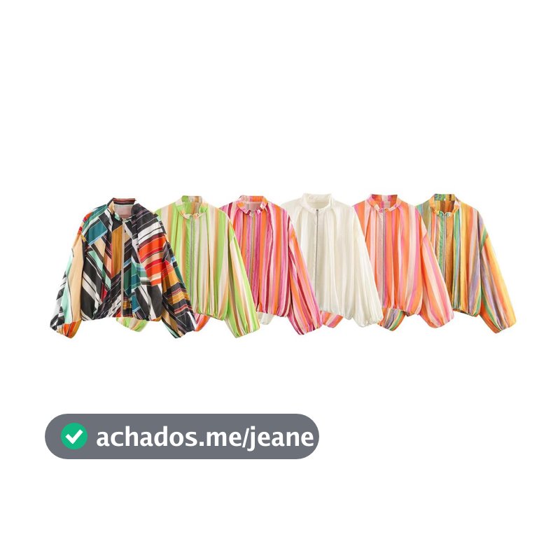 Casaco Bomber listrado feminino outono novo estilo7782343