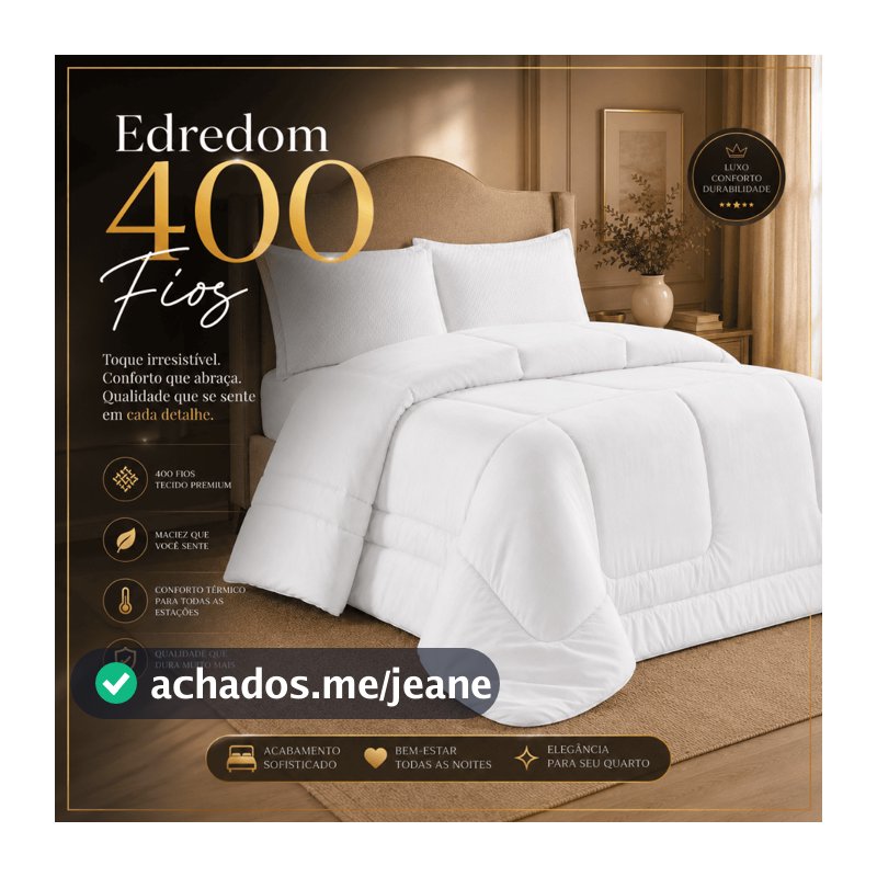Edredom Grosso 400 Fios Antialérgico Toque Macio Hotel Luxo Para Inverno Solteiro Casal Queen King