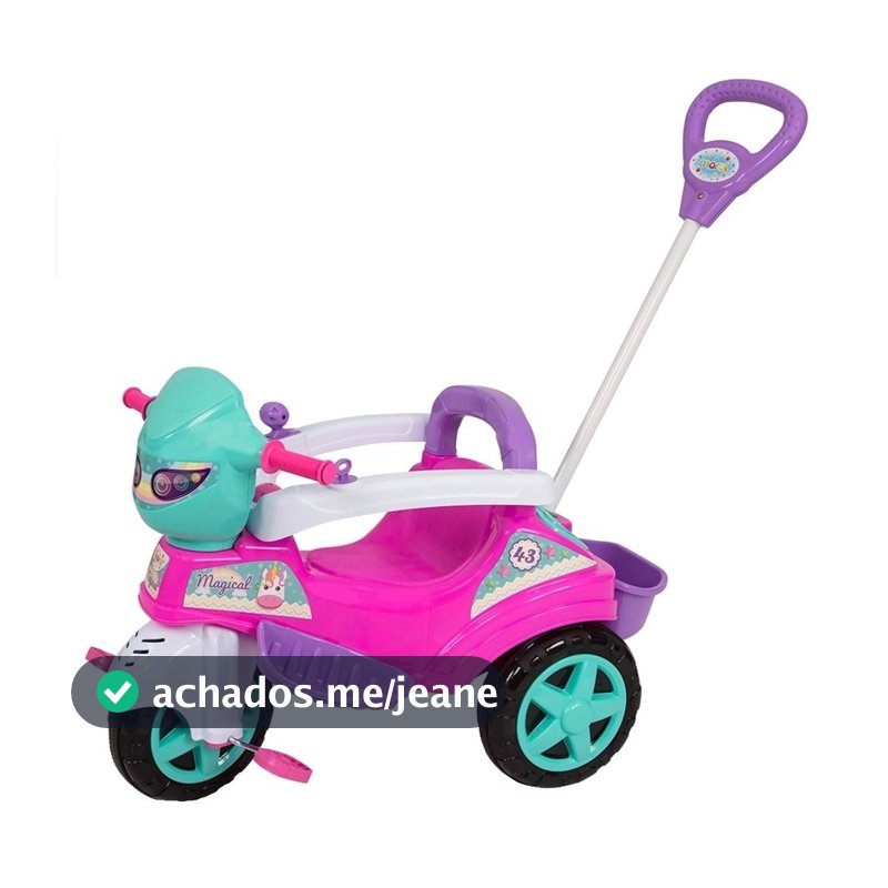 Triciclo Passeio e Pedal Infantil Maral Baby City Menina