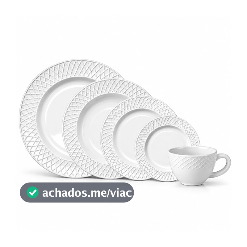 Aparelho de Jantar Texturizado Em Opalino Pratos Canecas  20pcs - Divine