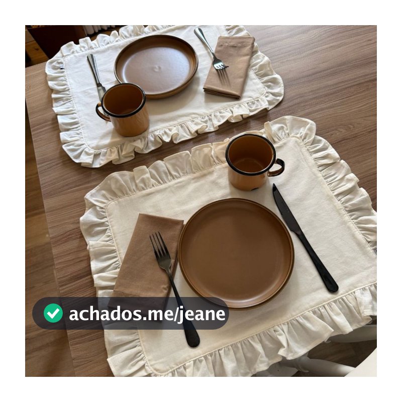 KIT 2 JOGOS AMERICANOS PREMIUM LUXO RETANGULAR BABADINHO, TAMANHO GRANDE 54X46 MESA POSTA, ELEGANTE, SOFISTICADA