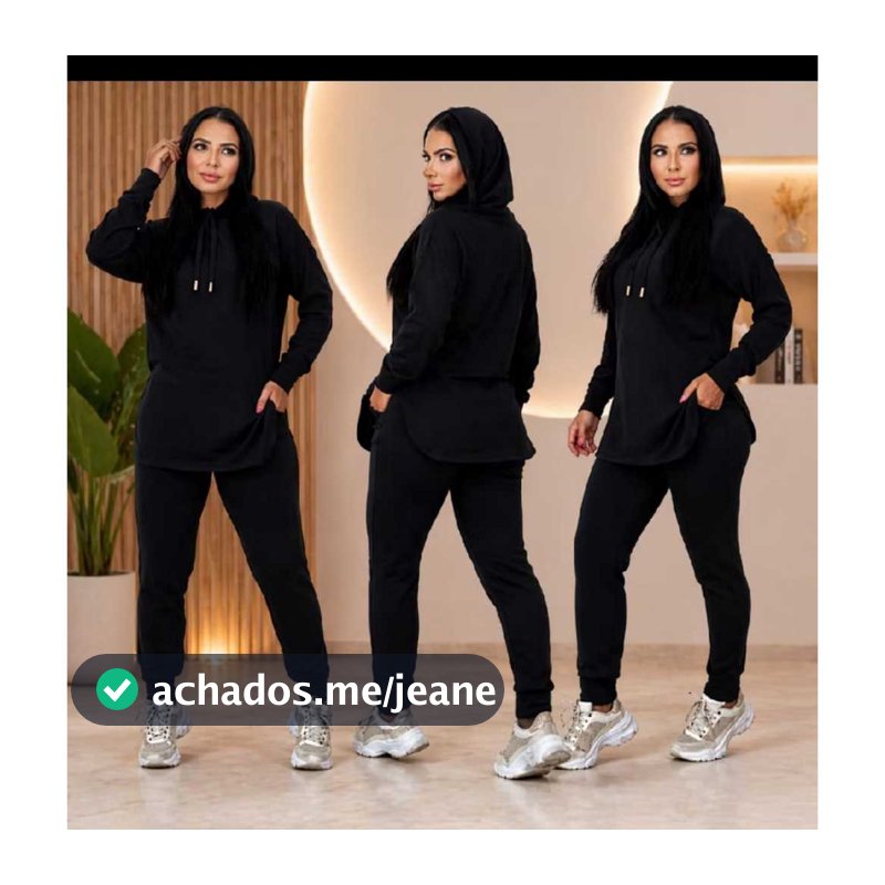 Conjunto  Lãzinha feminino Manga Longa com Capuz e Calça inverno