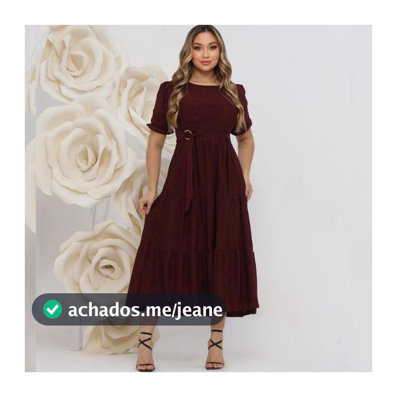 Vestido Midi Godê Três Marias Feminino Com faixa Na Cintura