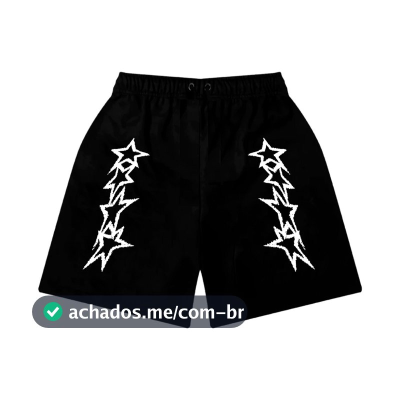 Short Bermuda de Moletom Star Y2K Dois Lados Trap Streetwear