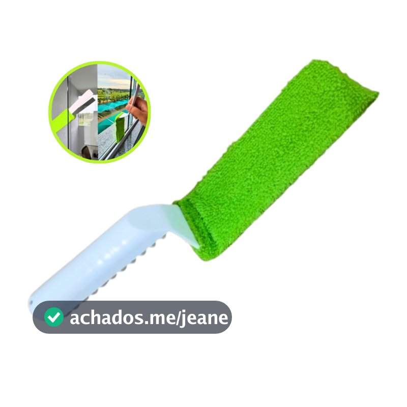 Limpador De Vidros Com Espatula Para Box Janelas Frestas Fendas Refil Microfibra