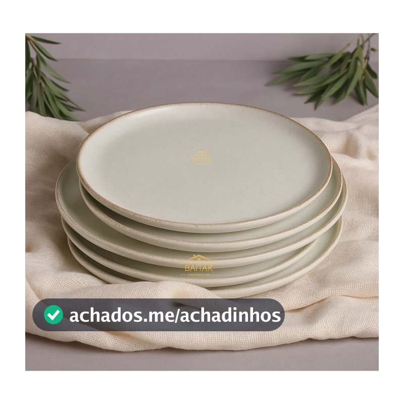 Kit 6 Pratos Raso Moderno 100% Porcelana 27 cm