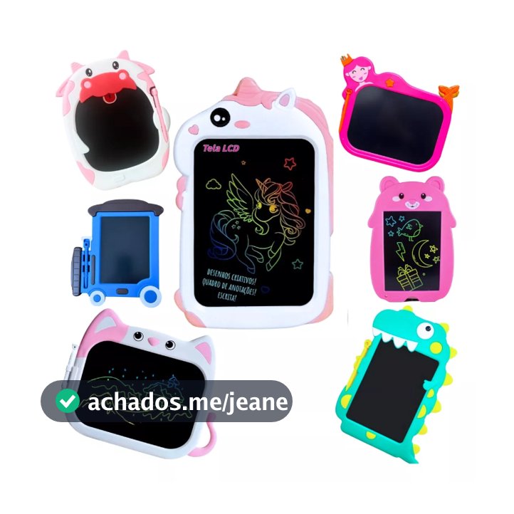 Tablet Infantil Lousa Mágica Tela Lcd De Escrever E Desenhar Cor Menino Coelho 8,5p