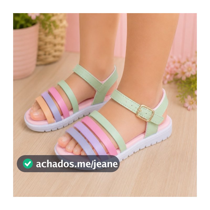 REF: 0038 Sandália Infantil De Tira Coloridas