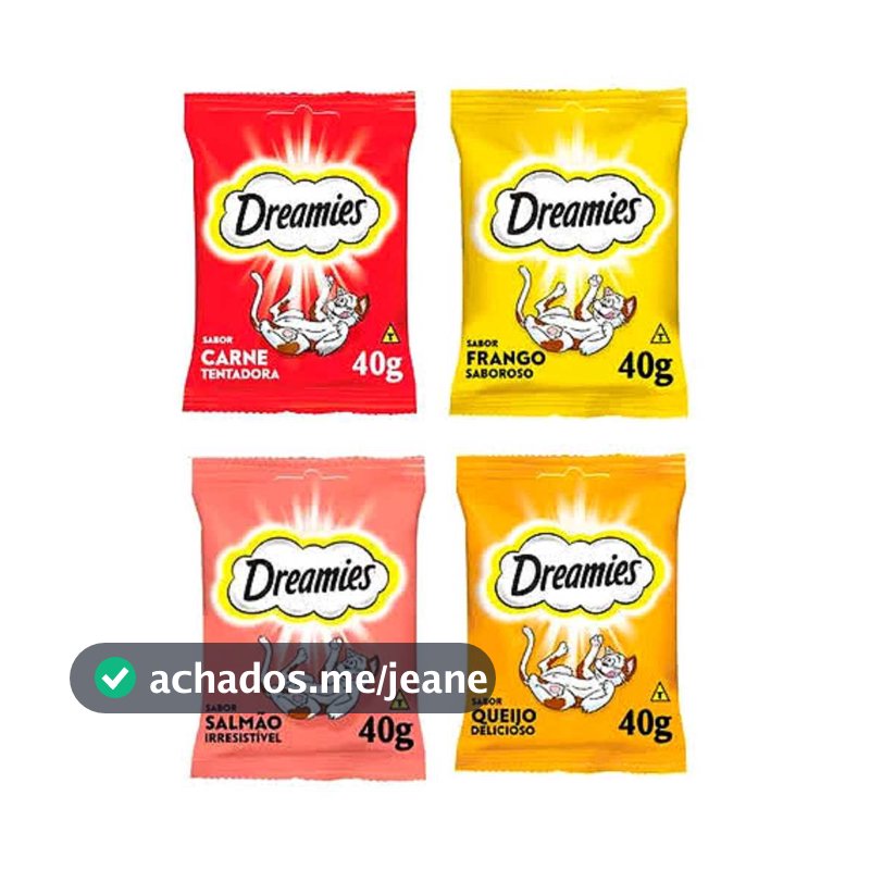 Kit 4 Dreamies petiscos para gatos 30g