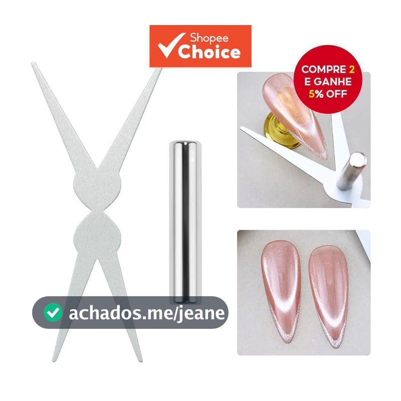 Ferramenta auxiliar magnética em Y grande dupla face estilo olho de gato francês para combinação com ímã de unhas,