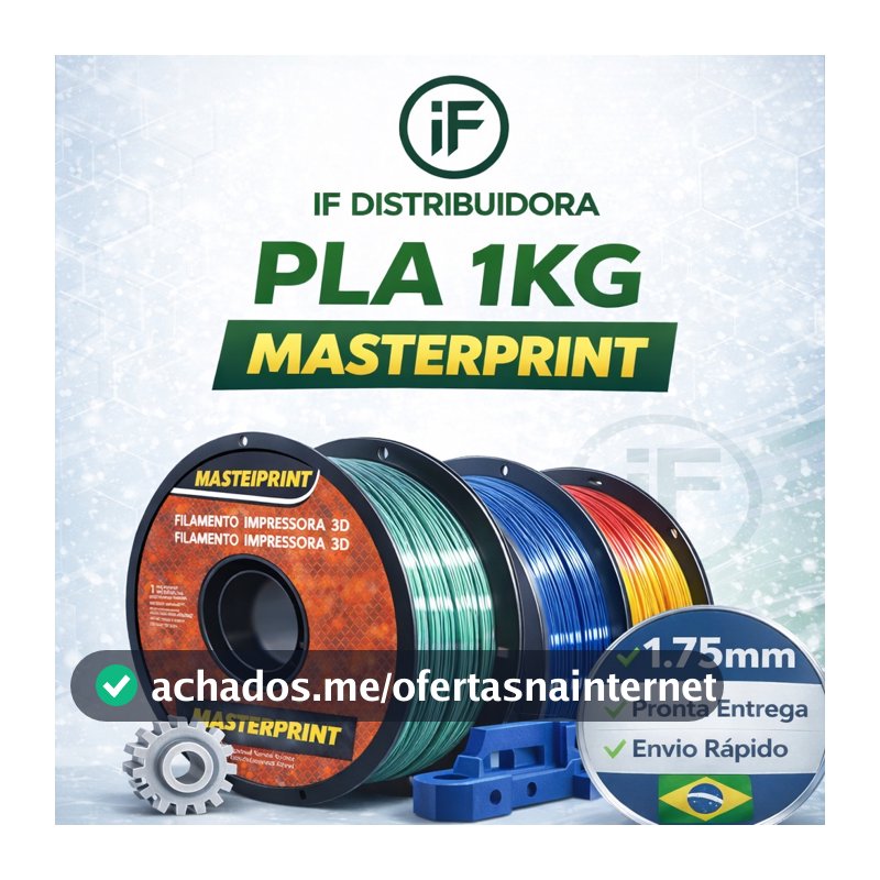 Filamento PLA MasterPrint Premium 1Kg 1.75mm Alta Precisão | Várias Cores | Impressora 3D