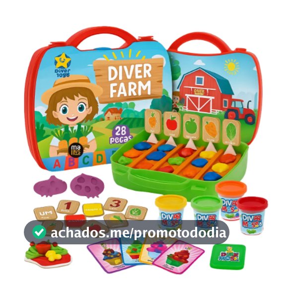 Maleta Abc Diver Farm Massinha Atividade Multisensorial 8358 Multicolor