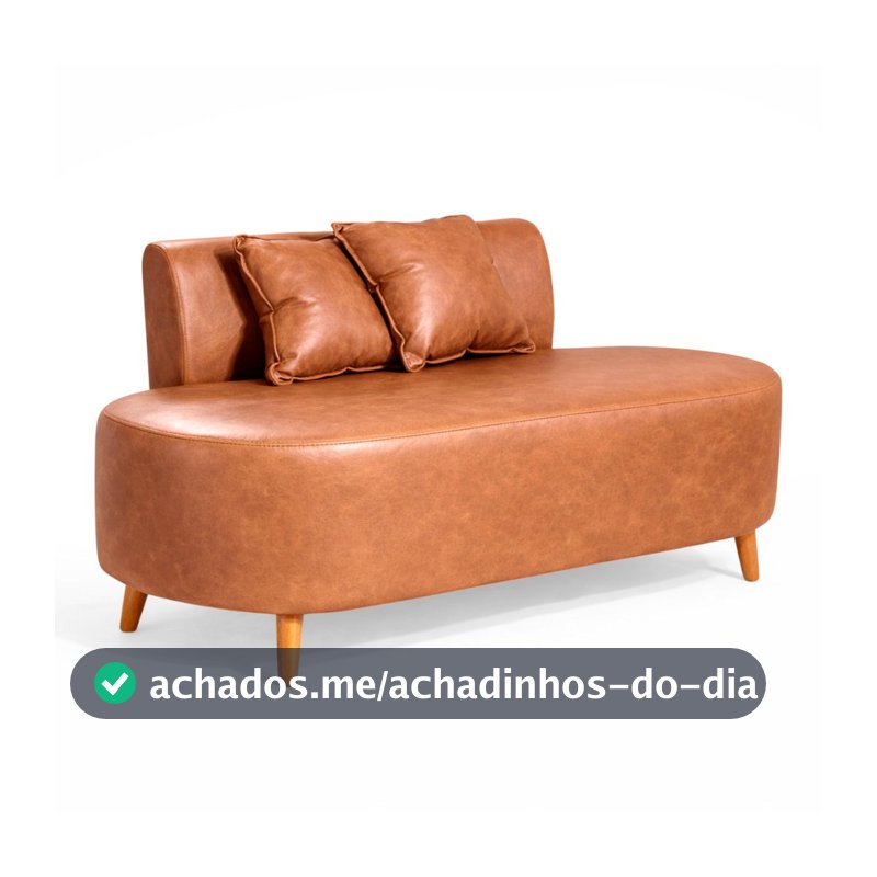 Sofa Organico Feijão Curvo De 1,15 Metro  Para Sala Closet Tecido Corino Com 02 Almofadas Visammer