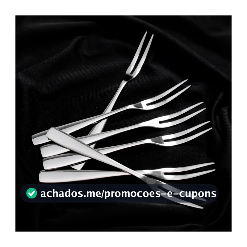 KIit Mini Garfos Aço Inox Para Petiscos 6 ou 12 Unidades Garfinhos Aperitivos Fondue Queijo Frutas Festas Eventos