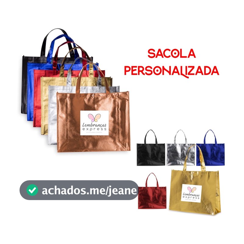 10 UNIDADES DE Sacola TNT METALIZADA Personalizada com o logo TAM P
