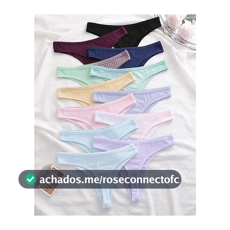Kit 5 Calcinhas Fio Dental Canelada em Suede forro de Algodão