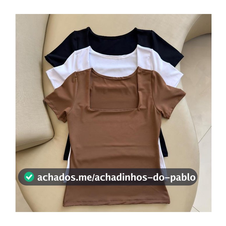 kit 3 Blusas Feminina Baby Look Manga Curta Gola Quadrada Decote Quadrado Moda Casual Versátil Blogueira 2025