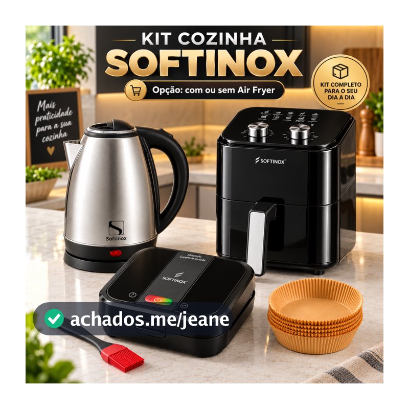Chaleira Elétrica 1,8L Kit Cozinha Com ou Sem Air Fryer 4,2L + Sanduicheira Elétrica Grill 127V/220V