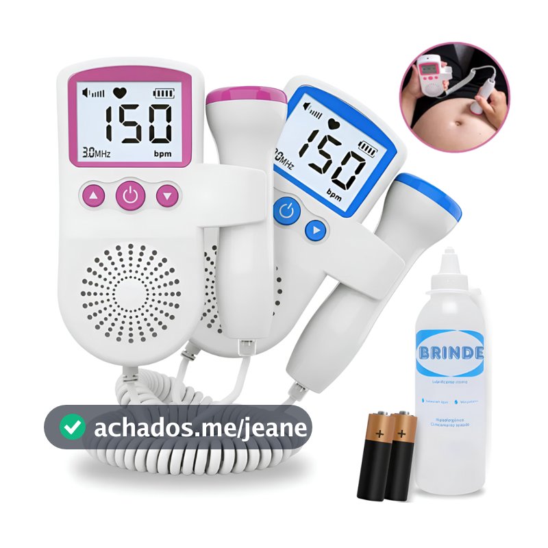 Fetal Doppler Ultrassom Monitoramento Ouvir Batimentos Bebe + Gel + Brinde