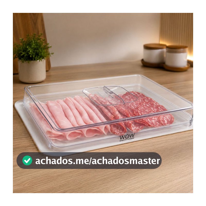 Pote Porta Frios Presunto Queijo Acrílico Branco