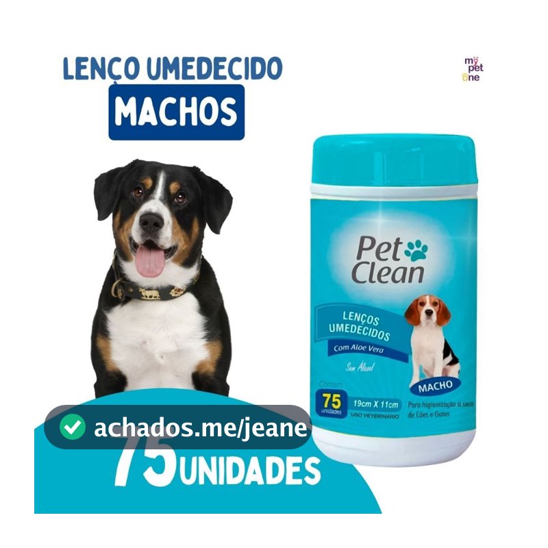 Lenços Umedecidos Macho Pet Clean para Cães e Gatos - 75 Unidades