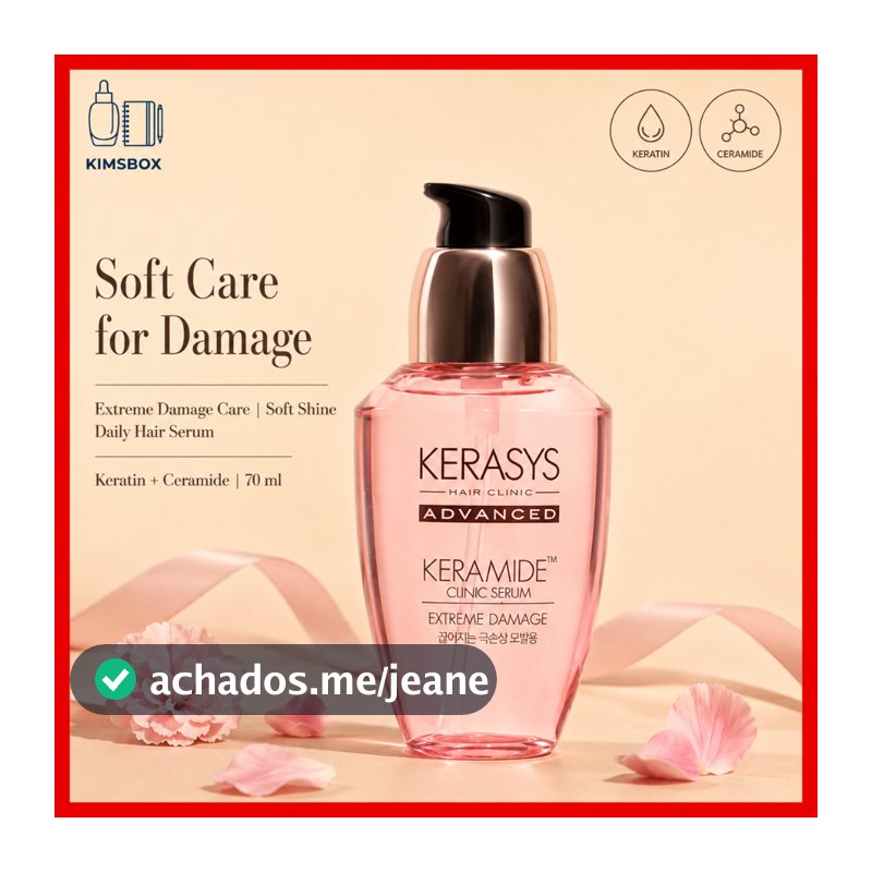 KERASYS Keramide Extreme Damage Soro Capilar 70ml Queratina Ceramida Coreano