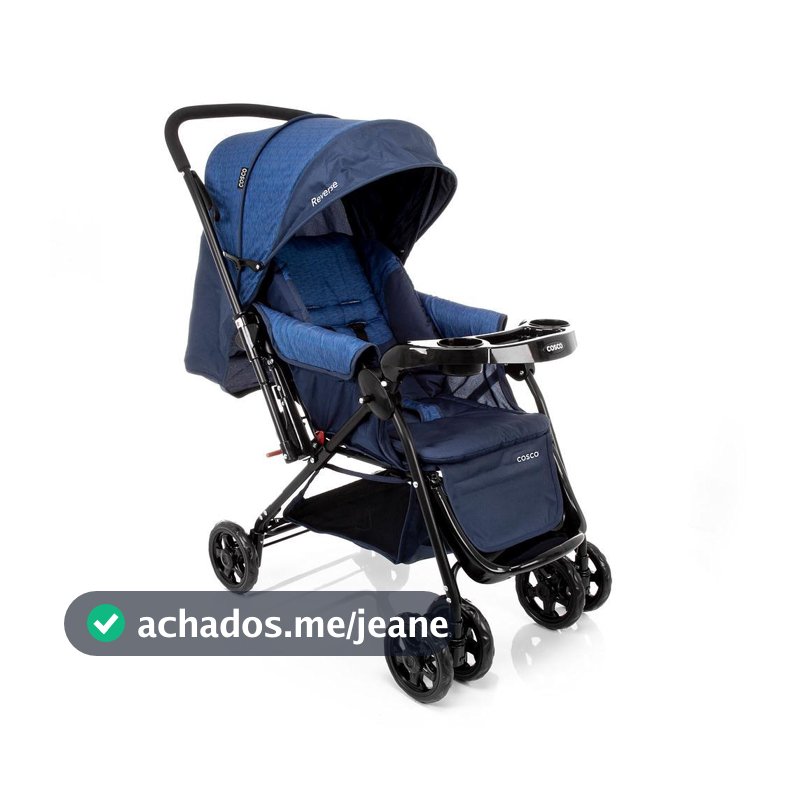 Carrinho de Bebê Cosco Kids Reverse 0-15kg Aça Reversível Passeio Azul