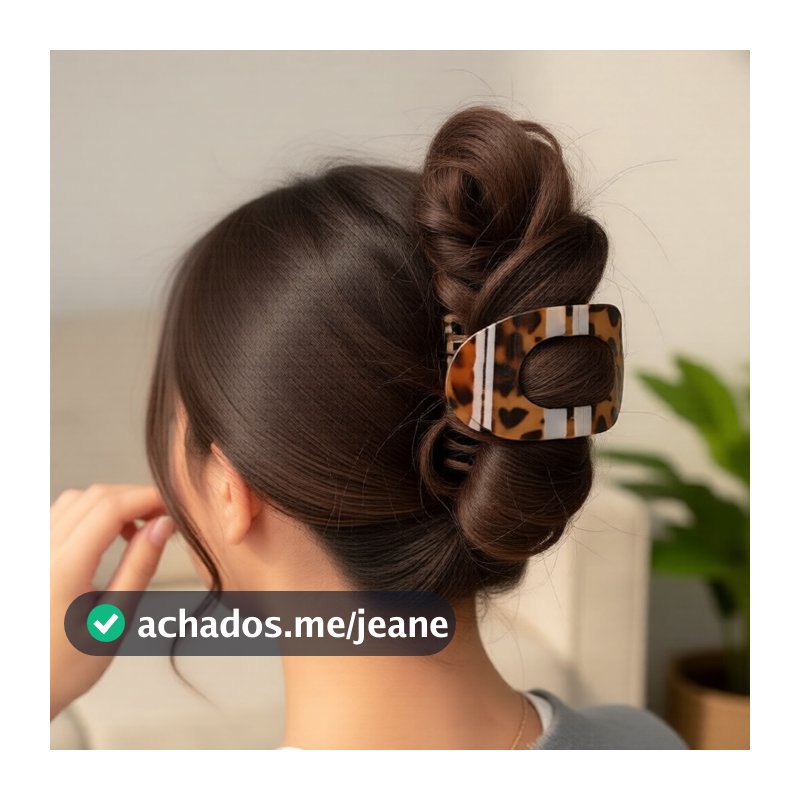 Nova presilha de garra de cabelo oval de arco curvado para penteados elegantes na parte de trás da cabeça