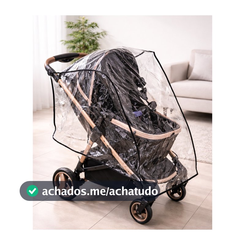 Capa de Chuva Para Carrinho de Bebê Protege de Vento Poeira Sereno Tamanho Universal Grande