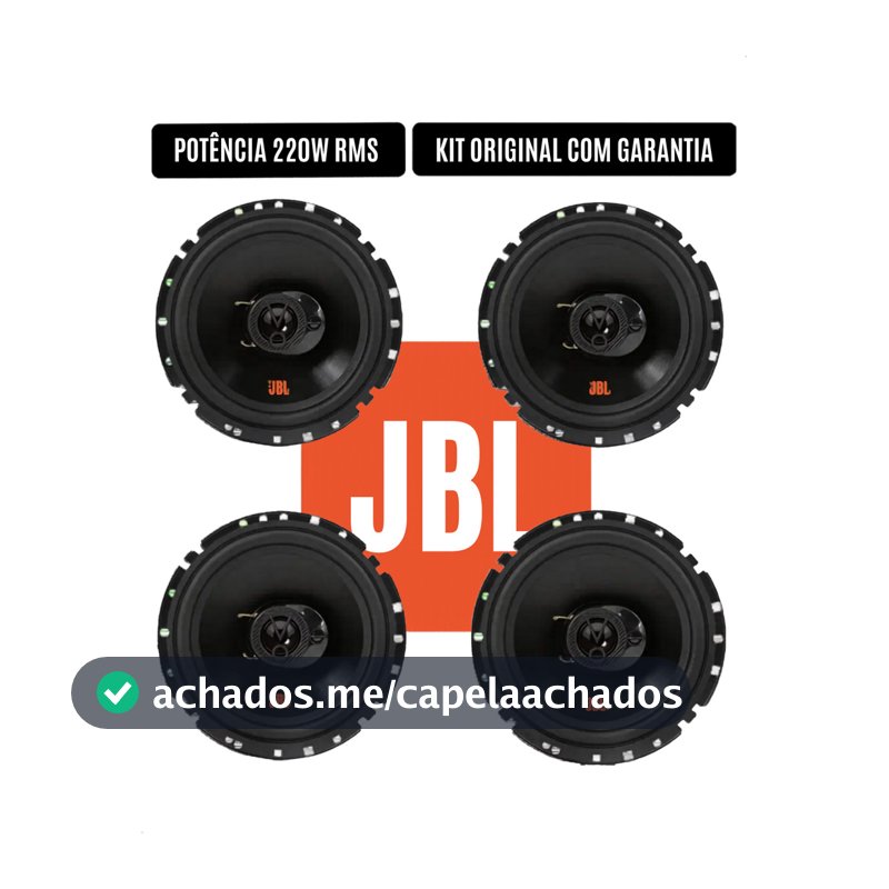 JBL Kit 4 Alto Falantes Triaxial 6 Polegadas 220W RMS Fácil Flex 6TRFX55 Original Som Automotivo