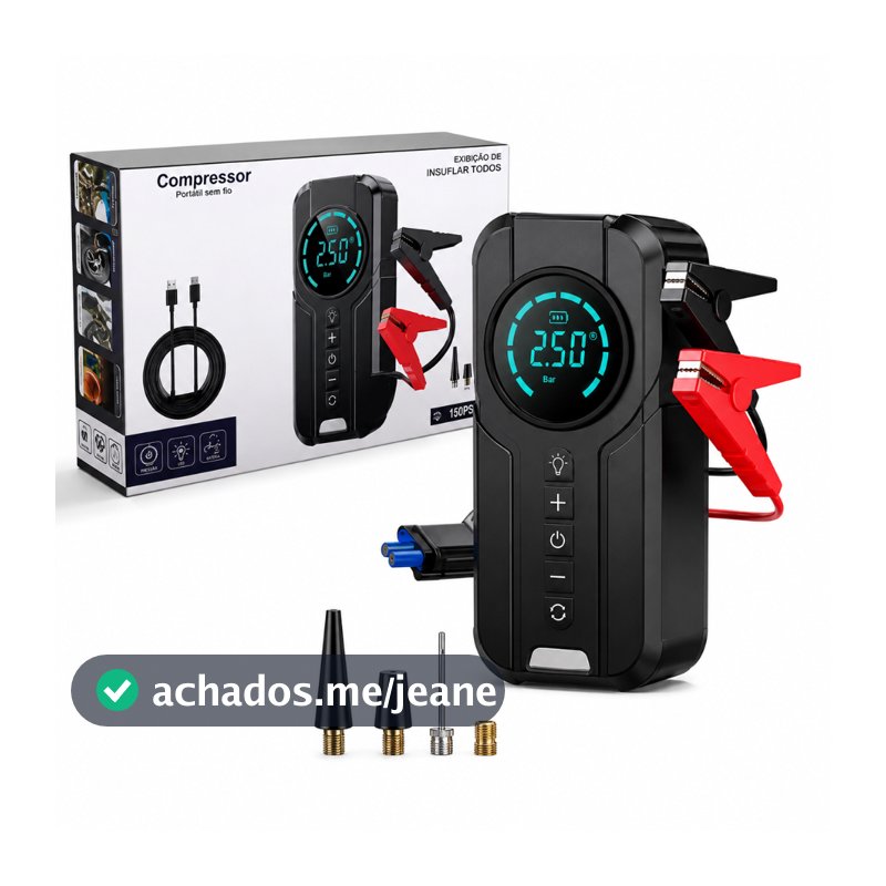 Portátil Air Compressor 12v Power Bank Jump Starter Dispositivo De Partida Pneu Inflator Impulsionador De Emergência