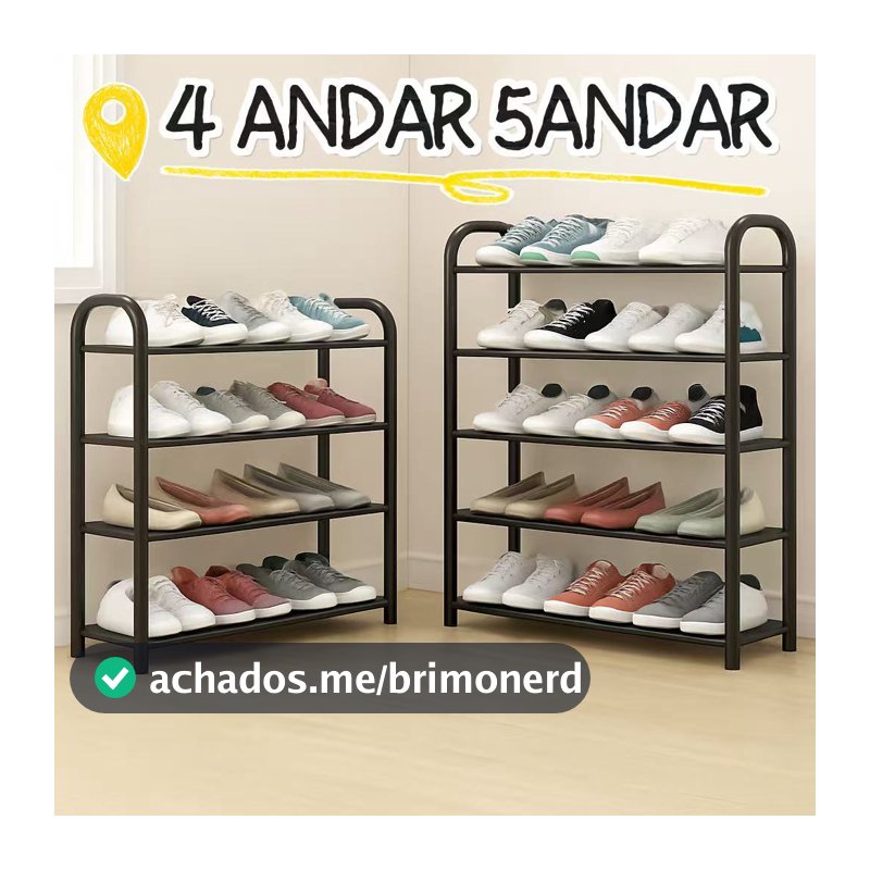 Sapateira 4/5 Andares Organizador de Sapatos Tênis 8/10 Pares Desmontável Multiuso para Sapatos, Livros e Brinquedos