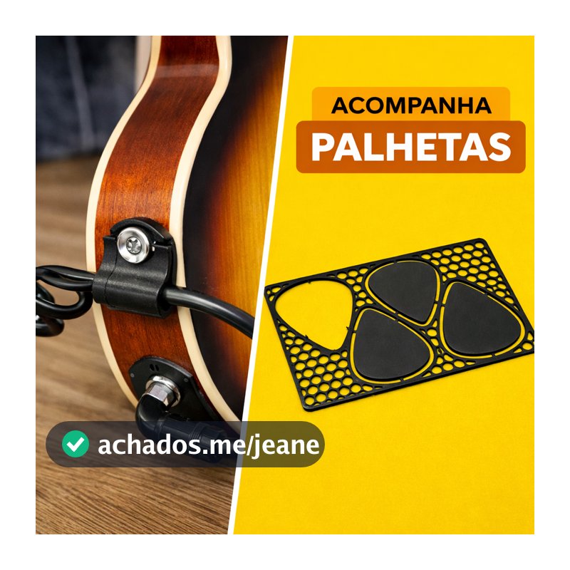 Trava de Correia Strap Lock para Guitarra e Baixo com Palheta |  Segura Antideslizante Kit 2 Unidades