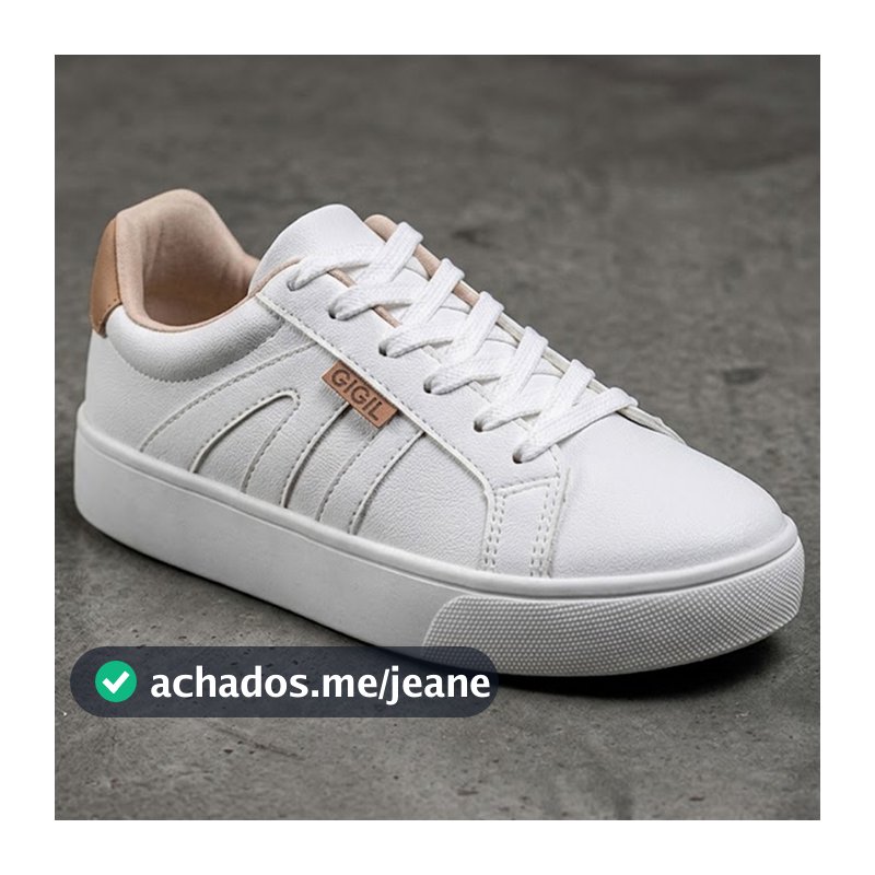 Tênis Feminino Casual Claro Detalhe Lateral Sola Reta Leve Conforto Hope GiGiL