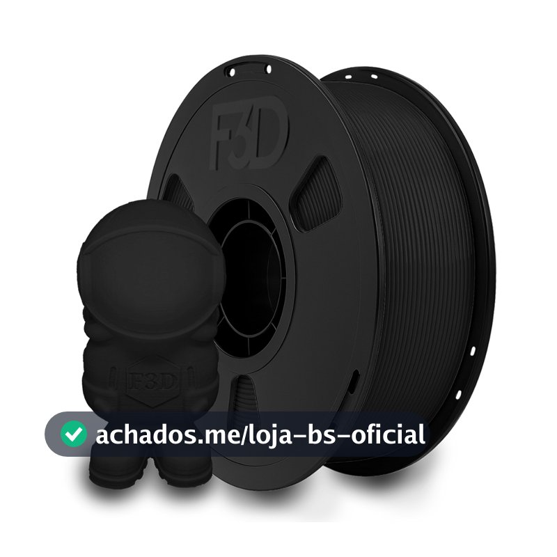 Filamento PLA Premium Preto 1kg 1,75mm - Impressora 3D