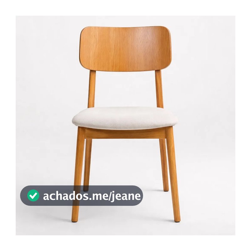 Cadeira Para Sala De Jantar Egeu Madeira Maciça Encosto Anatômico Assento Linho