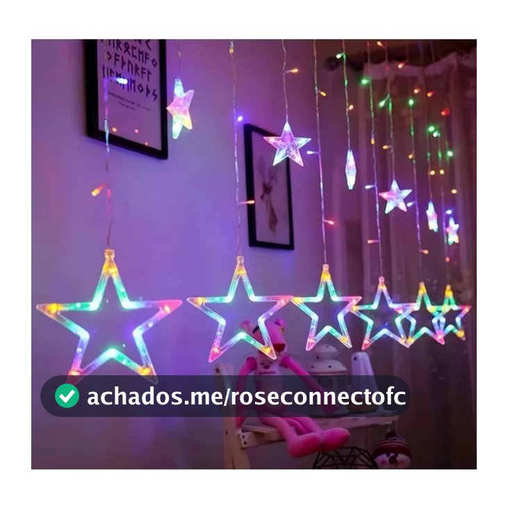 Pisca Pisca Cascatas Estrela Luxo Natal 8 Funções Decoração Halloween