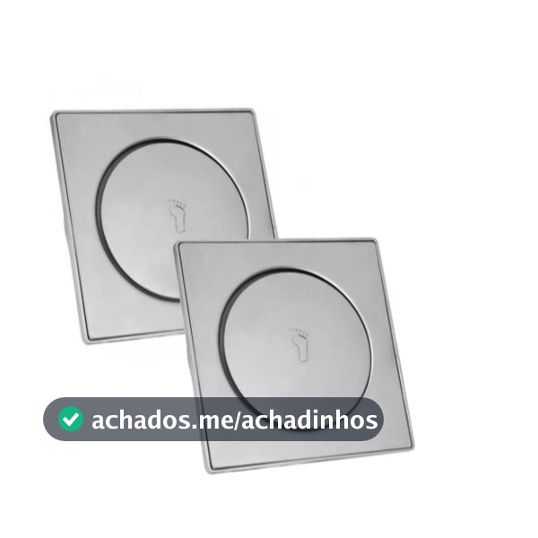 1/2 Ralo Inteligente 10x10/15x15Cm Click Inox Banheiro Lavabo Veda Cheiro