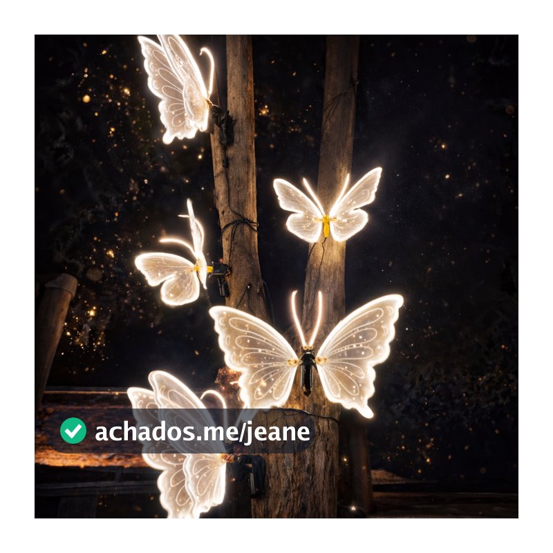 Borboleta Led 40/60cm Com Movimento Festas Decoração Natal Prova D'água Bivolt