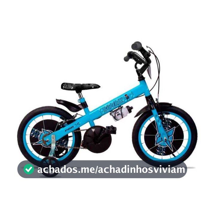 Bicicleta Aro 16 Infantil Menino Pro-X Super X com Rodinha de Treino e Pneu 2.1 Aro Alumínio