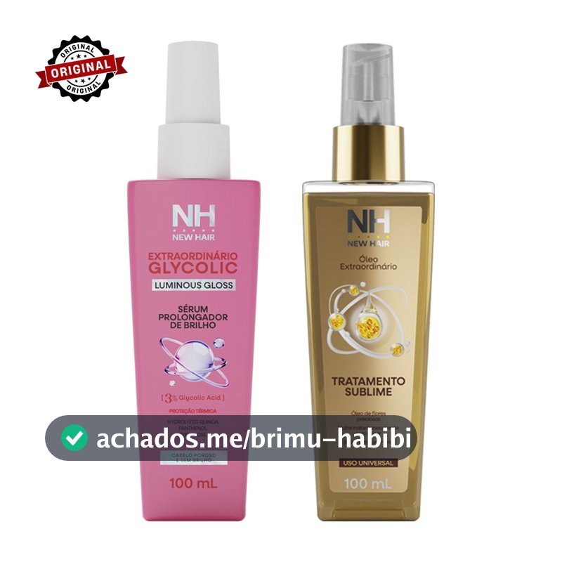 Kit 2 itens - Óleo Extraordinário 100ml NEW HAIR + Sérum Glycolic 100ml | Reparador de pontas